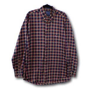 Mens Faconnable Plaid Button Down Shirt Size: L